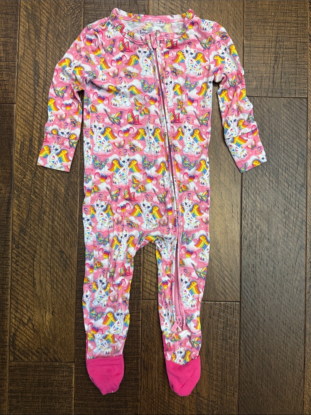 Posh Peanut x Lisa Frank Markie Magic Unicorn Bamboo Convertible Footie